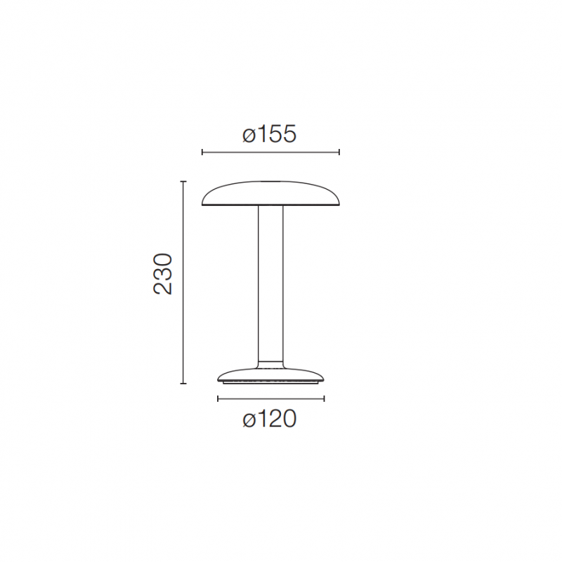 Specification image for Flos Gustave Residential LED Table Lamp