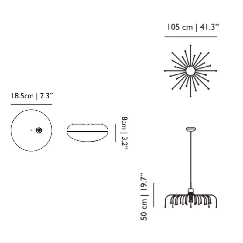 Specification image for Moooi Starfall Light