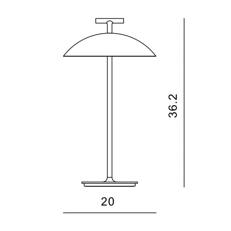 Specification image for Kartell Mini Geen-A LED Battery Lamp