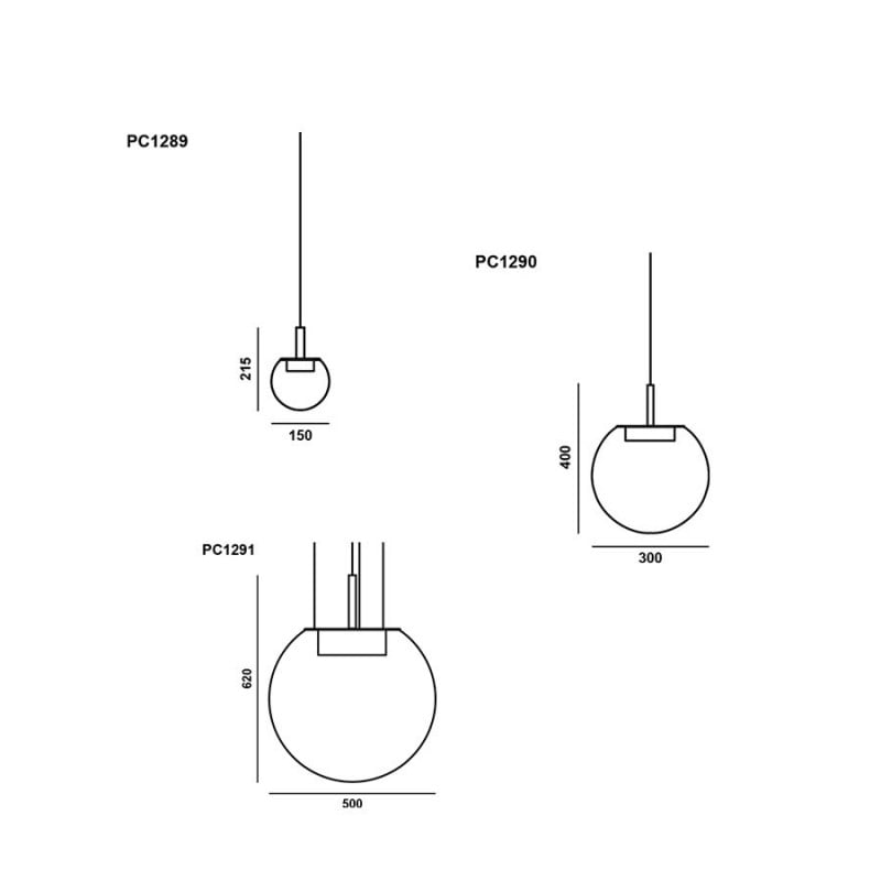 Specification Image for Brokis Orbis LED Pendant Light