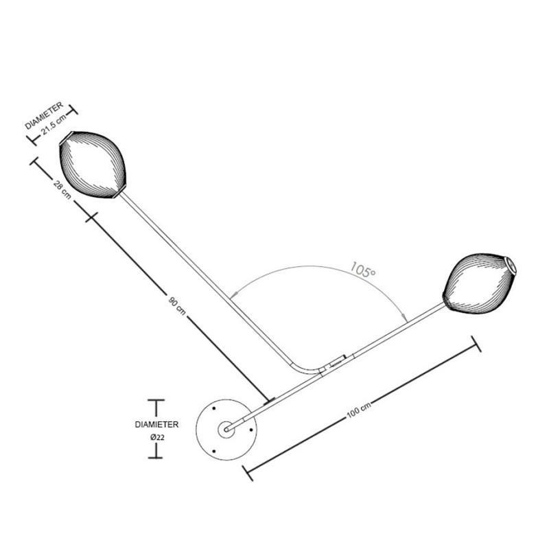 Specification image for Gubi Satellite Wall Lamp