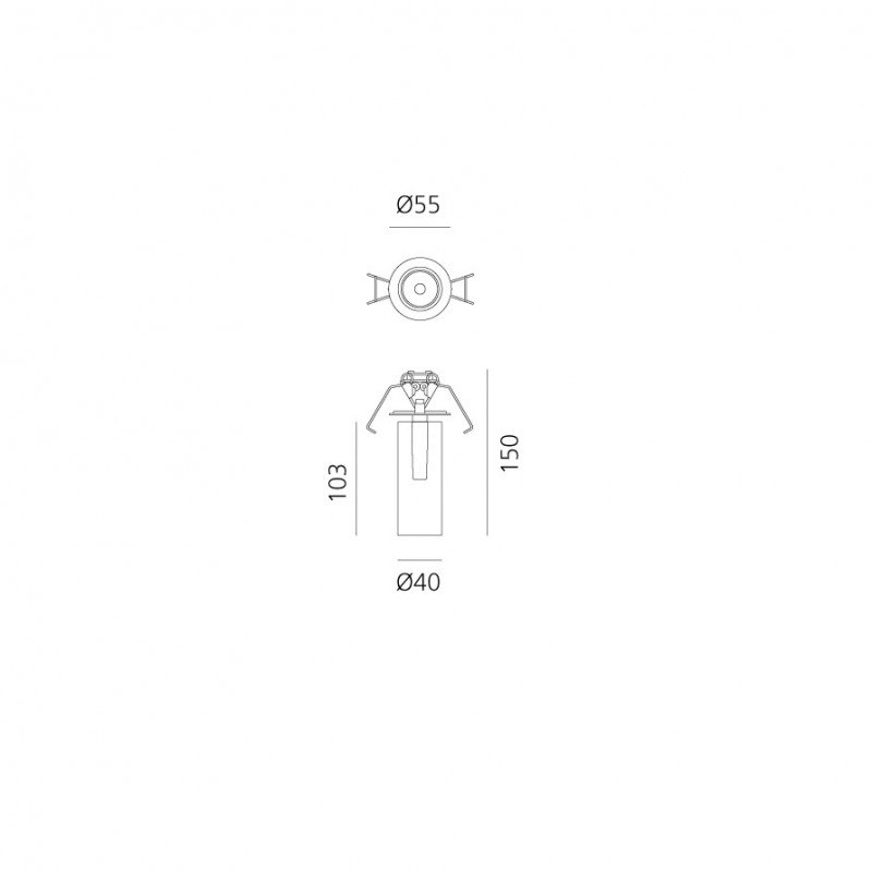 Specification image for Artemide Vector 40 Semi Recessed Light