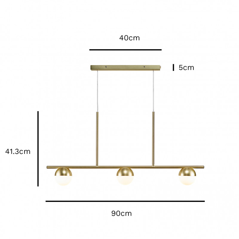 Specification image for Nordlux Contina 3-Spot Pendant Light