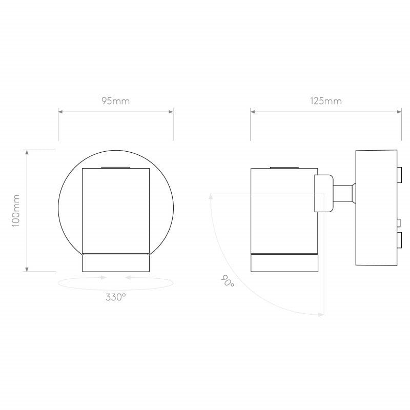 Specification image forAstro Bayville Single Spot LED Light