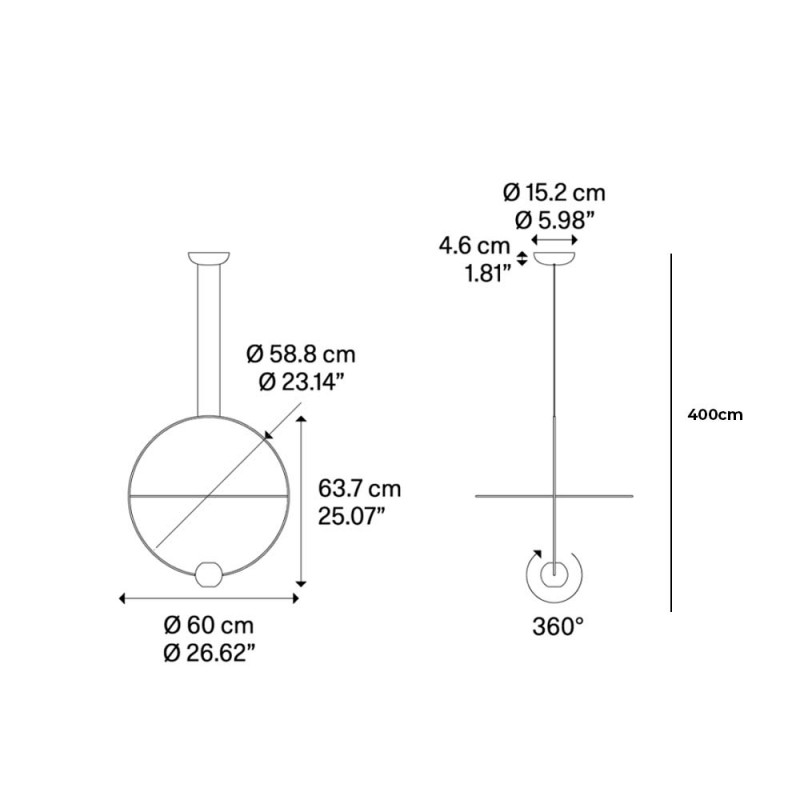 Specification Image for Lodes Elara LED Suspension