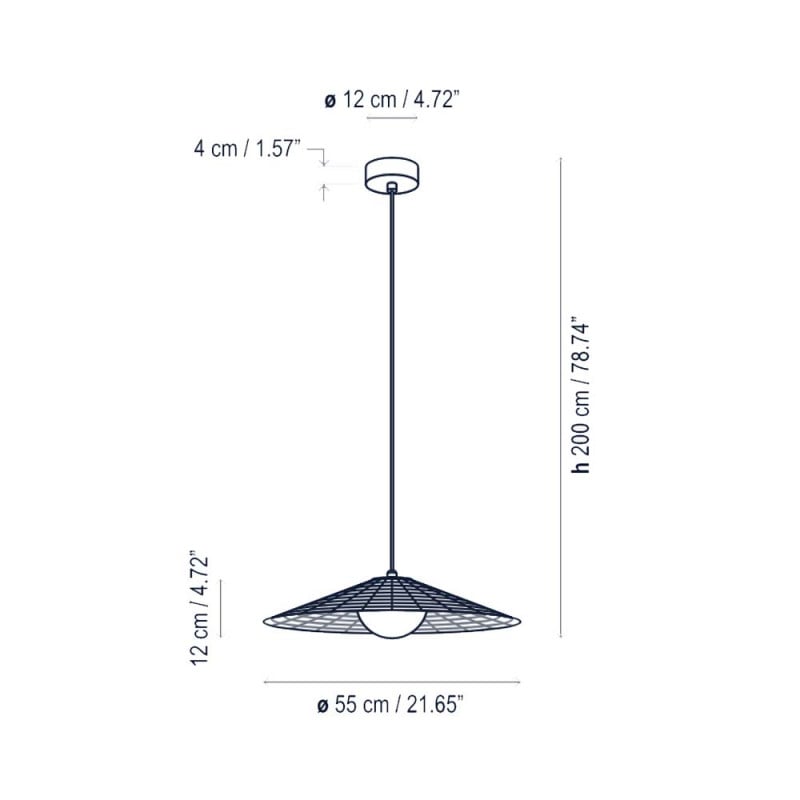 Specification Image for Bover Nans S/55 LED Outdoor Pendant