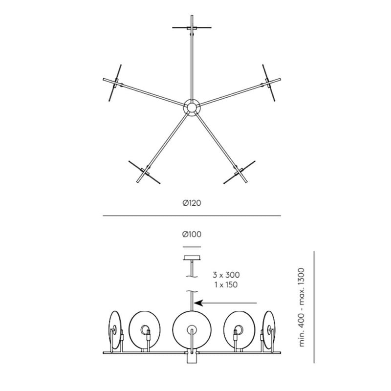 Specification Image for Aromas Del Campo Erto Chandelier