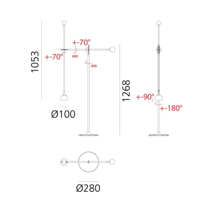 Specification Image for Artemide Ixa LED Floor Lamp