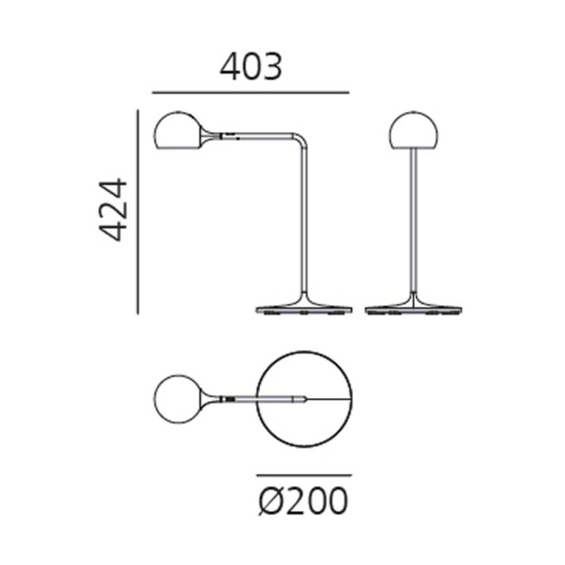 sPECIFICATION iMAGE FOR Artemide Ixa LED Table Lamp