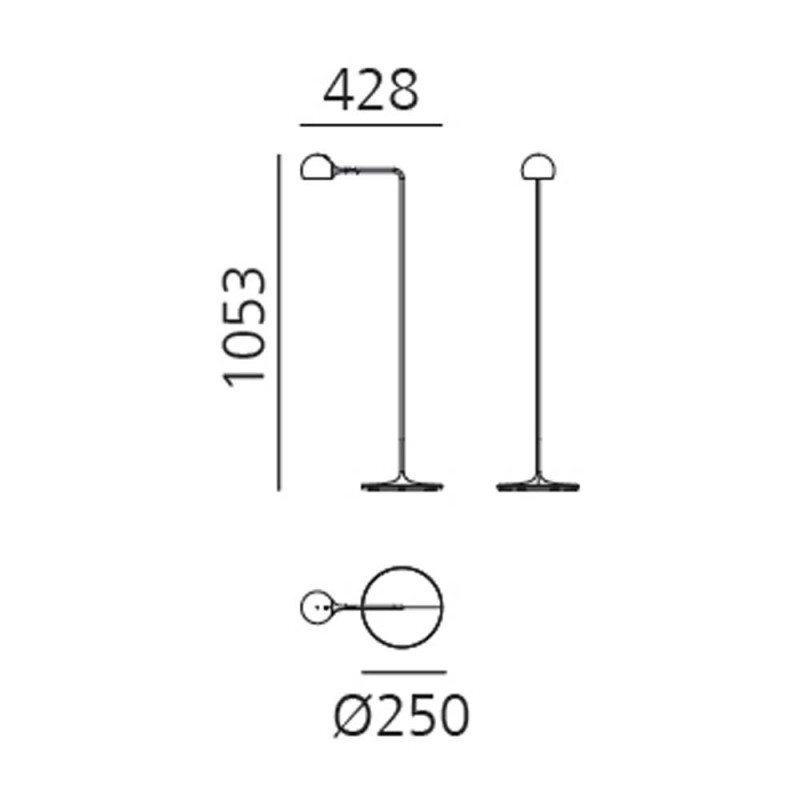 Specification Image for Artemide Ixa LED Reading Floor Lamp