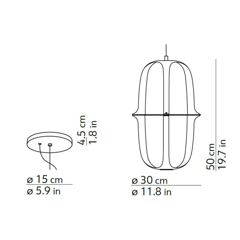 Specification Image for KDLN Kooi LED Suspension Light