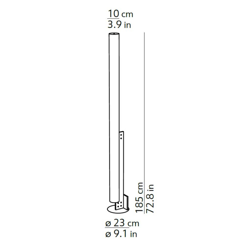 Specification Image for KDLN Model T LED Floor Lamp