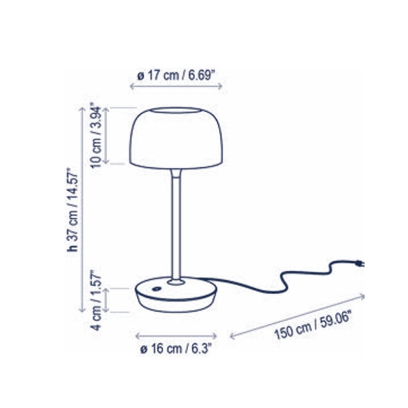Specification Image for Bover Bol LED Table Lamp