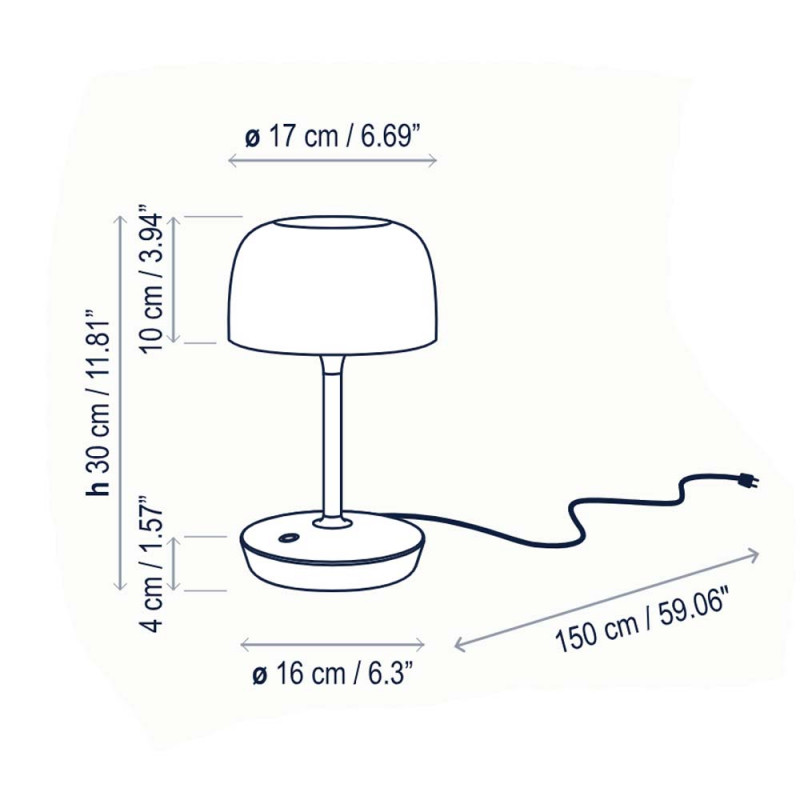 Specification Image for Bover Bol LED Table Lamp