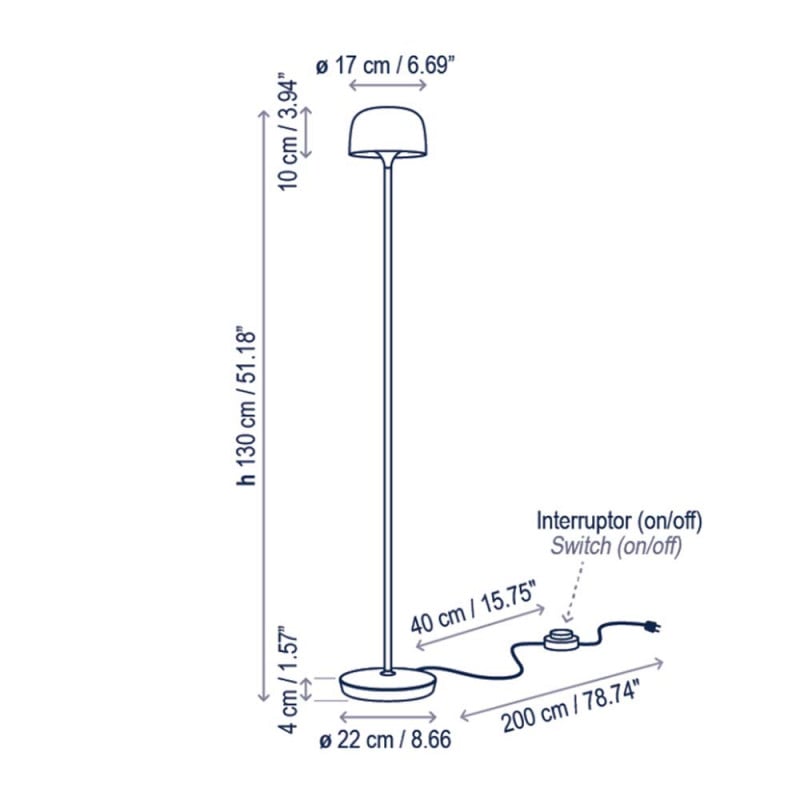 Specification Image for Bover Bol LED Floor Lamp