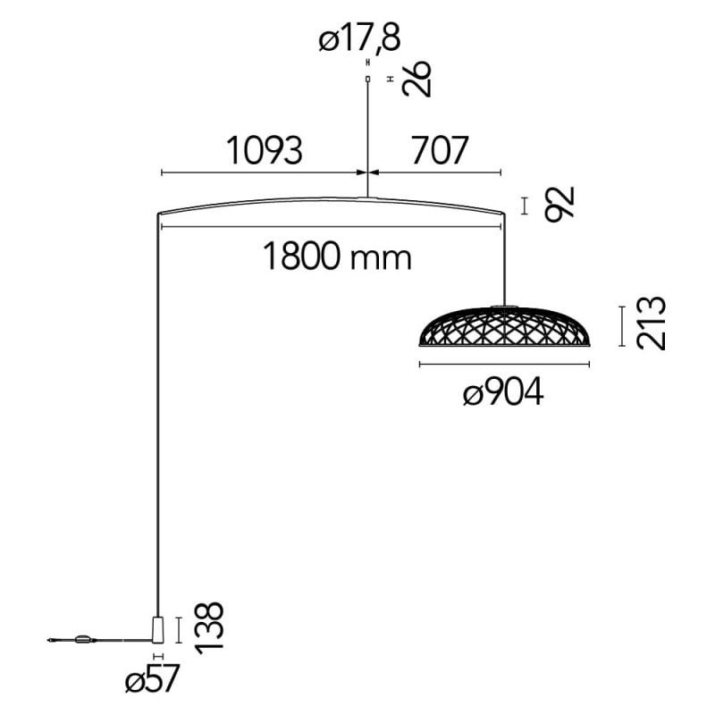 Specification Image for Flos Skynest Motion LED Suspension