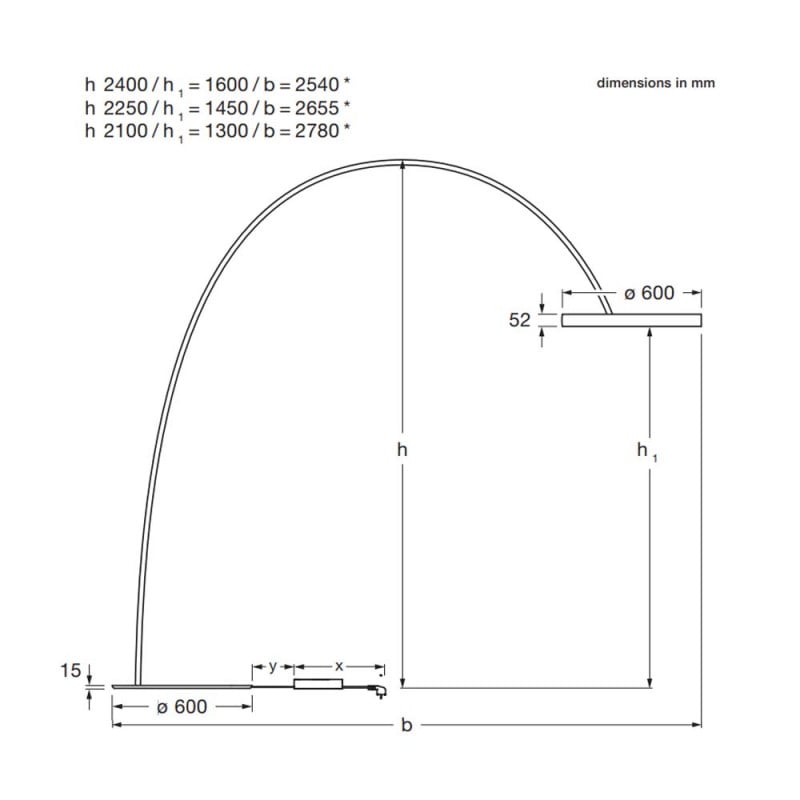 Specification Image for Occhio Mito Largo LED Floor Lamp