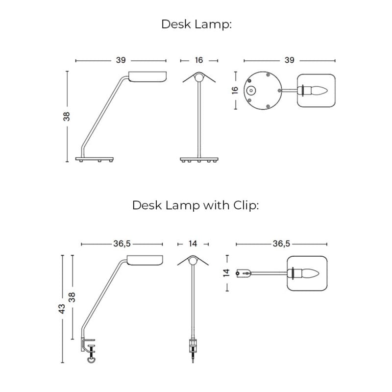 Specification Image for HAY Apex Desk Lamp