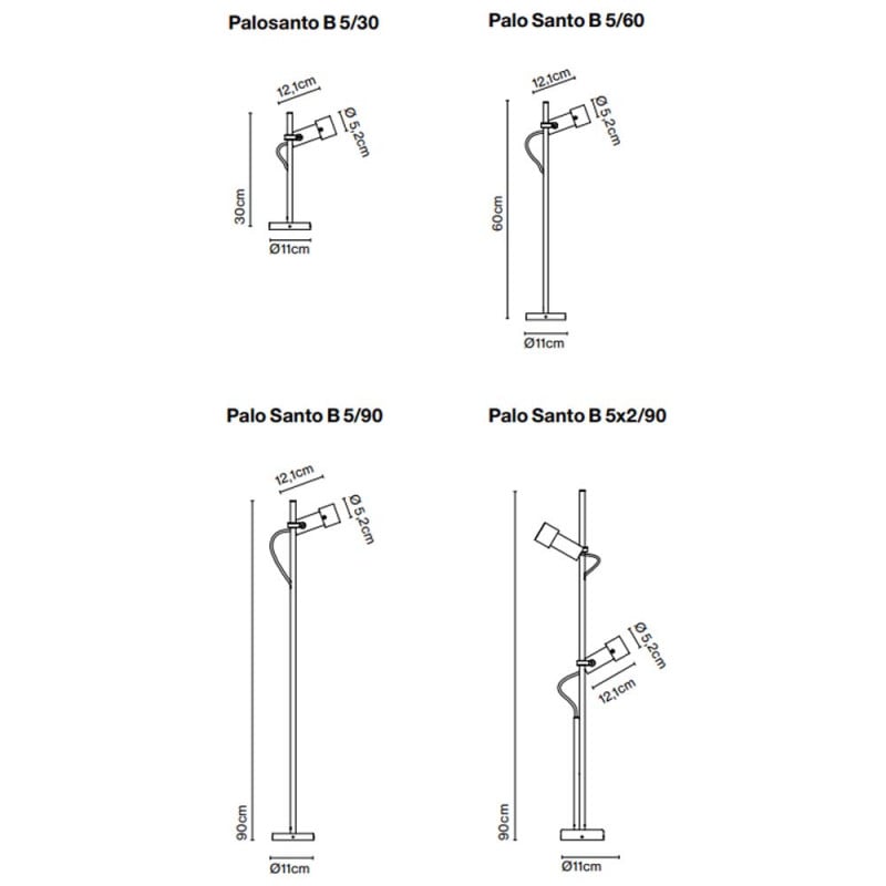 Specification Image for Marset Palosanto LED Outdoor Bollard