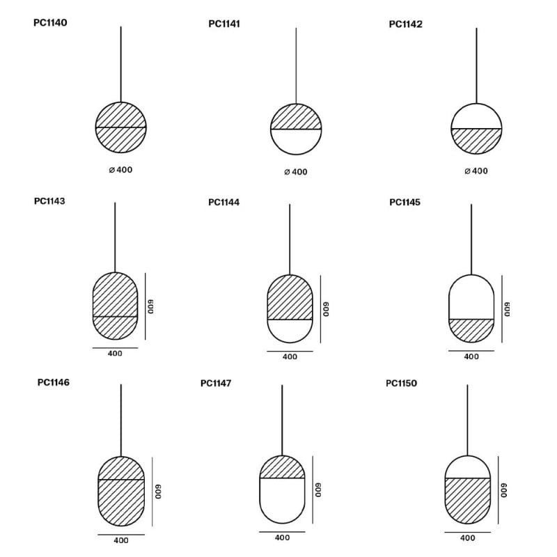 Specification Image for Brokis Geometric LED Pendant