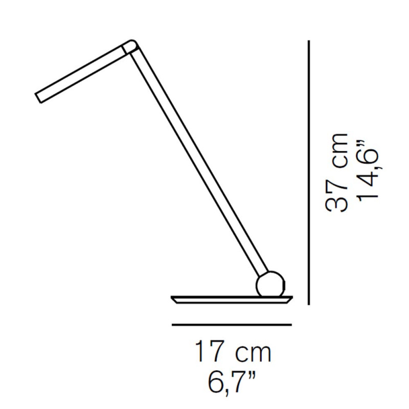 Specification Image for Oluce Calamaio LED Table Lamp