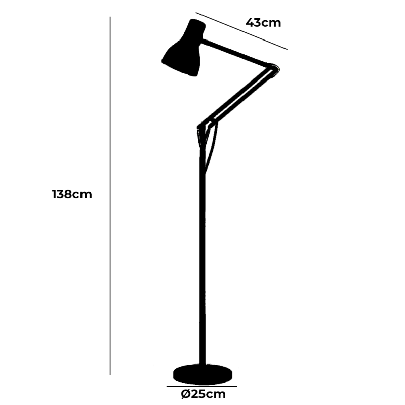 Anglepoise Type 75 Paul Smith  Floor Lamp Specification
