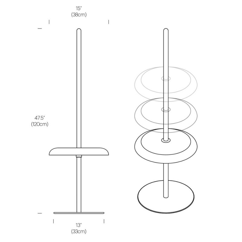Specification Image for Pablo Nivel LED Floor Lamp