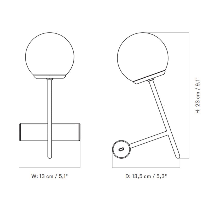 Specification Image for Audo Copenhagen Phare LED Portable Table Lamp