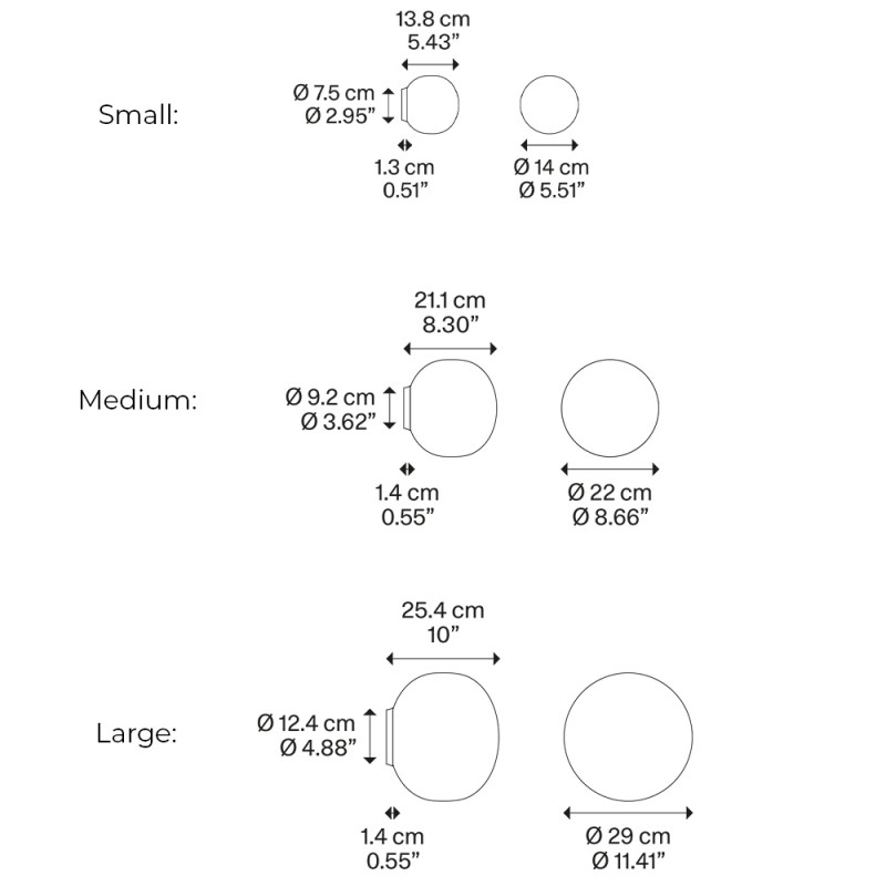 Specification Image for Lodes Volum Ceiling/Wall Light