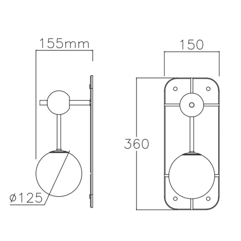 Specification Image for Bert Frank Rift Wall Light