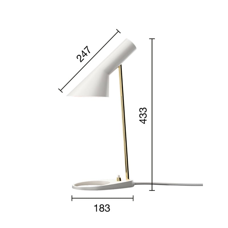Specification Image for Louis Poulsen AJ Mini Special Edition Table Lamp