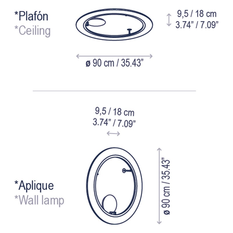 Specification Image for Bover Roda LED Mirror