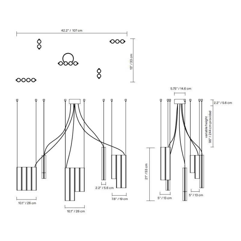 Specification Image for Lambert & Fils Silo 14 LED Chandelier