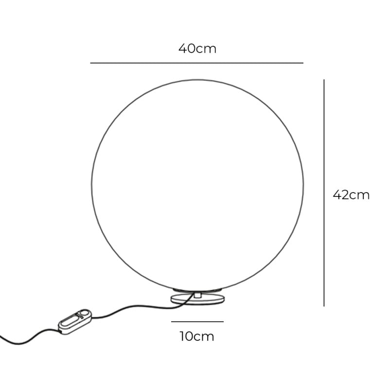 Specification Image for Davide Groppi Moon Table Lamp