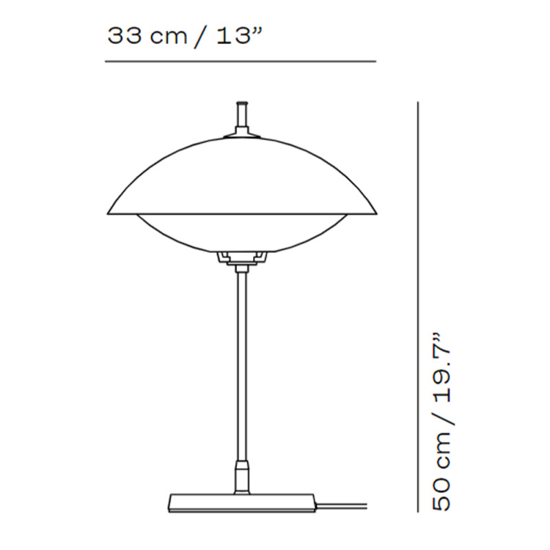 Specification Image for Fritz Hansen Clam Table Lamp