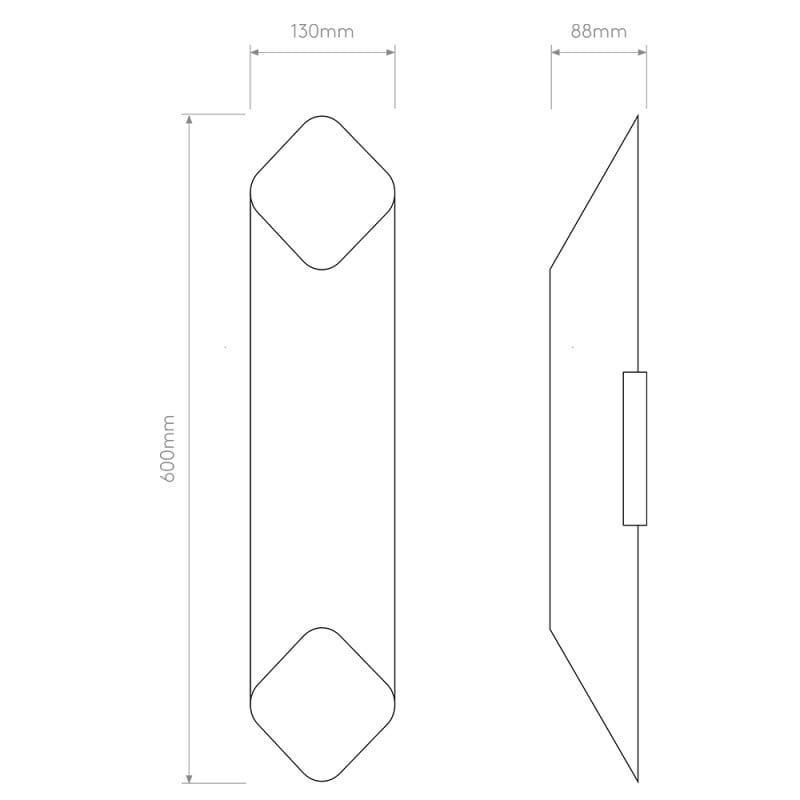 Specification Image for Astro Ako 600 Phase LED Wall Light