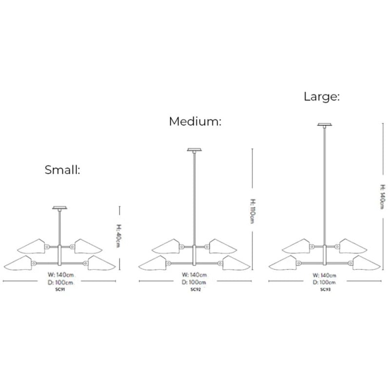 Specification Image for &Tradition Bonnet Chandelier