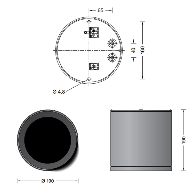 Specification Image for Bega 24878 LED Surface Light