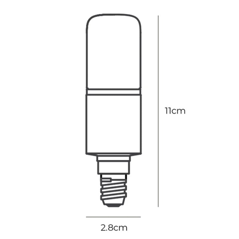 Specification Image for Flos 9W LED E14 T28 Dimmable Bulb
