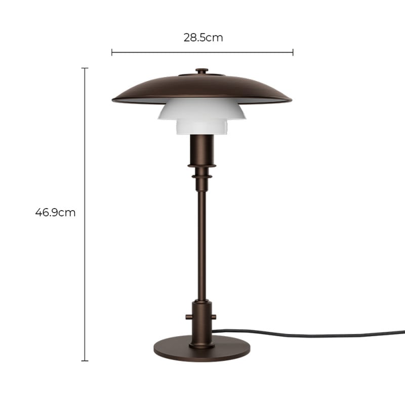 Specification Image for Louis Poulsen PH Aged Brass 3/2 Table Lamp