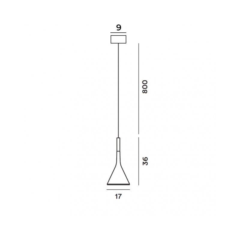 Specification image for Foscarini Aplomb Outdoor LED Suspension 