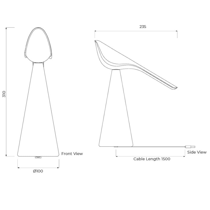 Specification image for Established & Sons Tiki Portable Lamp