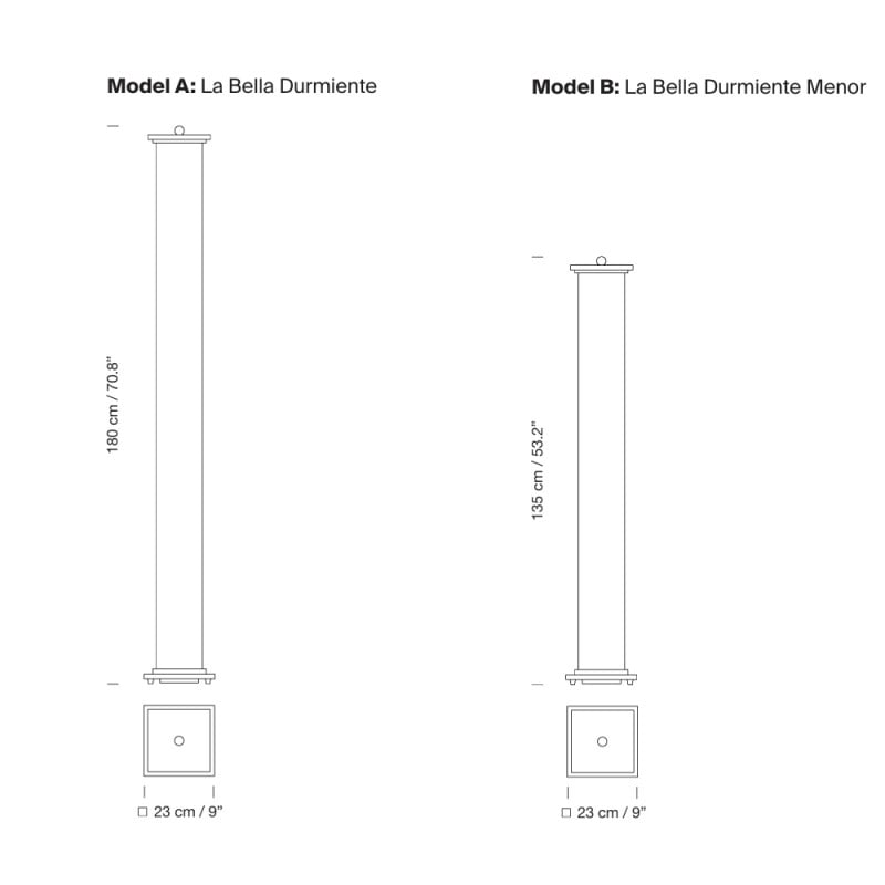 Specification Image for Santa & Cole La Bella Durmiente Floor Lamp