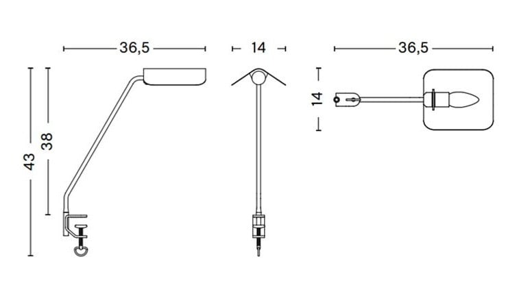 Specification Image for HAY Apex Desk Lamp