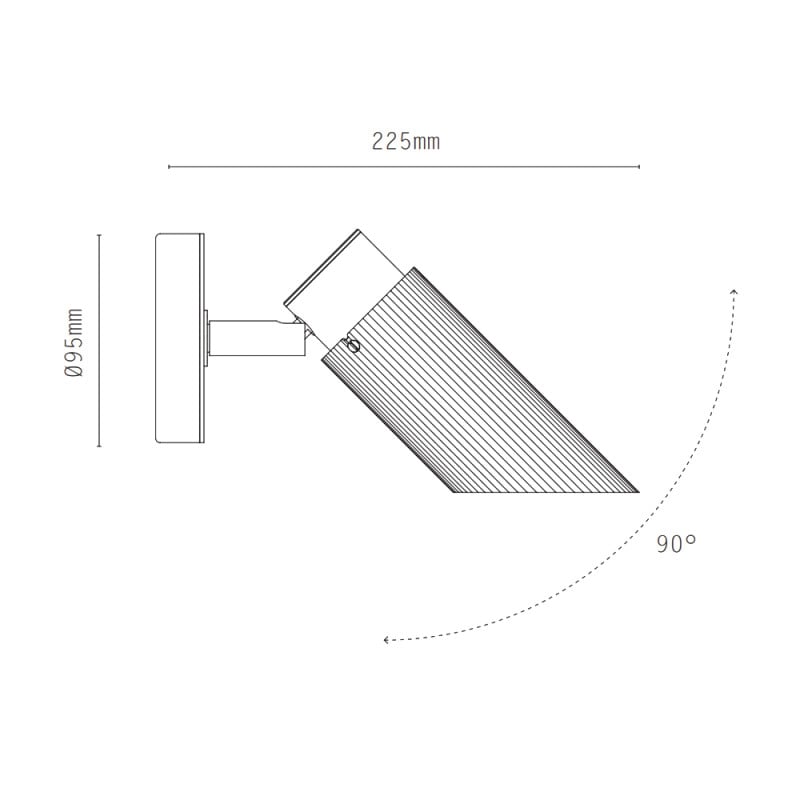 Specification Image for J. Adams & Co Spot Pro Wall Light