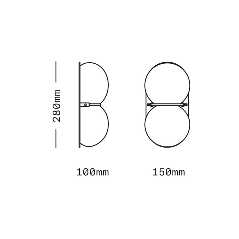 Specification image for SkLO Twin 1.0 Wall Light