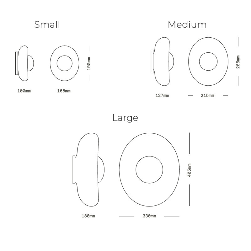 Specification image for SkLO Pillow Wall/ Ceiling Light