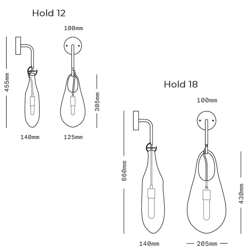 Specification image for SkLO Hold Wall Light