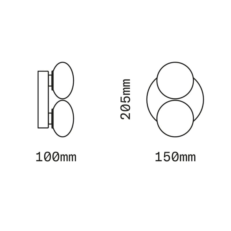 Specification image for SkLO Dot 2x Wall/ Ceiling Light