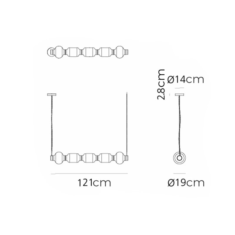 Specification Image for Artemide Alambicco Horizontal Suspension Specification Image for Artemide Alambicco Horizontal Suspension